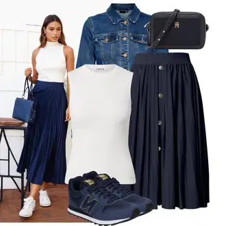 Jaro Outfit s Modrá/Tmavě modrá/Světle modrá/Pastelové barvy Krátké Džínové Bundičky/Džínové Bund VERO MODA "Neutrální každodenní vzhled"