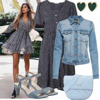 Cool Outfit s Světle modrá/Modrá Krátké Džínové Bundičky/Vintage Bund/Džínové Bund Only "Stylová letní nálada"Look: Cool, Krásný, Vintage, Western, Pracovní oděvy, Retro