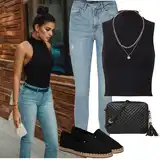 Černé Espadrille pantofle Outfity image