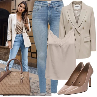 Stil Outfit sa Smeđa/Bež/Ljubičasta Elegantna Cipela/Salonka Na Visoku Petu/Pumpica S Visokim Prednjim Dijelom/Poslovna Obuća/Vintage Pumpa/Udobna pumpa/Salonka & Visoki Pet Boss "Moderni proljetni outfit"Look: Francuske, Talijanski, Elegantan, Šik, Old Money, Stil, Burleska
