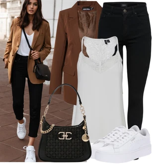 Gotický Outfit s Černá/Červená/Béžová/Zlatý/Šedá Taška Přes Rameno/Dopisová peněženka/Sportovní Taška Přes Rameno Aldo "Jarní outfit"Look: Rad, Burleska, Šik, Elegantní, Cool, Gotický, Krásný