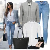 Outfity se šedými pletenými oděvy image