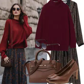 Holiday outfits Poletje mit Rjava/Rdeča/Zlati/Rumena/Bež Guess, Temno rjava/Khaki/Rjava/Siva/Bež Velika torba/Poslovna torba/Vrečka za prenašanje/Pisarniška torba/Nakupovalna torba/Nakupovalka look made with love, Bež/Rjava/Khaki Čevelj Z Visoko Peto/Poslovna Obutev/Elegantni Čevelj/Vintage Črpalka/T-steg črpalka/Črpalka z Nizko Petom/Udobna črpalka/Obhajilni čevelj İnci "Modni outfit z zimsko obleko in puloverjem"