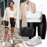 Outfity s béžovými klasickými saky image