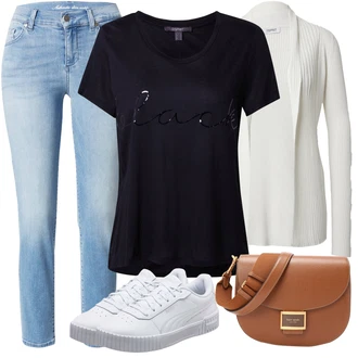 90tá léta Outfit s Šedá/Světle modrá/Modrá/Bílá Nízká Teniska/Volnočasová bota/Letní Tenisky/Úzká Teniska/Kožené Tenisky/Skate Bota Puma "Outfity na volný čas"Look: 90tá léta, Estetika, Hip Hop, Nerd, Skater, Sportovní, Steampunk