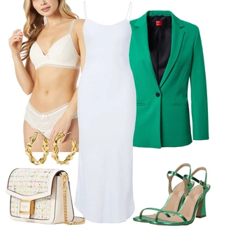 outfit mit Zelena/Turkizna Čevelj s trakom/Sandal z blok peto/Sandala s peto/Sandala "Popolno za pomlad"
