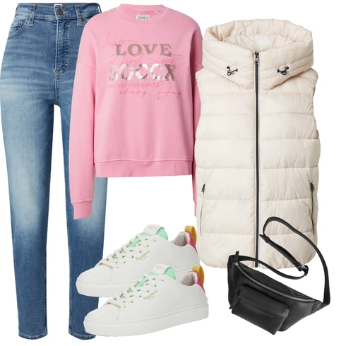 Svetlo modra Hlače kombinirajte z Modra/Svetlo modra Skinny Hlače/Hlače z luknjami/Jeggings/Hlače z Razporkom/Jeans Pajkice Tommy Jeans, Roza Women's Hoodies and Sweatshirts SOCCX, Bela/Khaki/Bež/Krem/Črna ESPRIT, Teddy superge/Superge z ježkom/Superge z Bleščicami Pepe Jeans, Črna Torbice za okrog pasu markberg