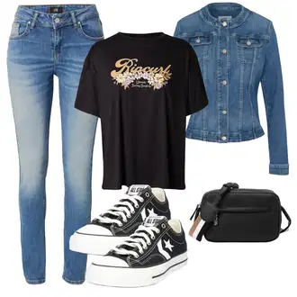 outfit mit Bež/Roza/Črna/Rjava/Modra/Rdeča/Rumena Nogometni Dres/Dres/Baseball Dres/Funkcionalna majica/Majica za trening Rip Curl "Pomladanski Outfit"
