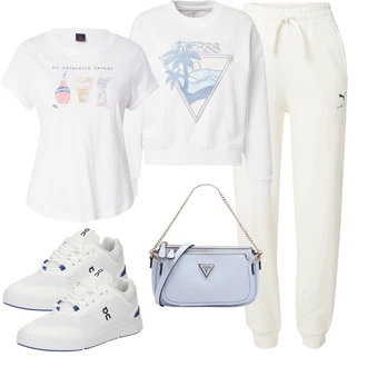 outfit mit Bela/Roza/Rdeča/Krem Bluza velika velikost "Pomladanski Outfit"