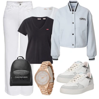 outfit mit Črna/Modra/Rdeča Touring backpack Mini nahrbtnik/Mini nahrbtnik/Men's Bags Calvin Klein Jeans "Pomladanski Outfit"