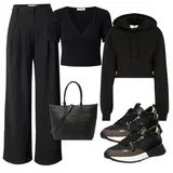 Črna Pončo & kimoni outfiti za dame image