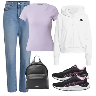 Ulična moda outfit mit Bela/Krem/Svetlo modra Pulover z zadrgo/Kapucar za par/Športni Pulover/Pleten Pulover s kapuco/Jopica iz flisa/Športni Pulover s kapuco/Prevelik Pulover s kapuco na zadrgo/Elegantni Pulover s kapuco/Pulover s kapuco/Pulover s kapuco adidas sportswear "Pomladanski Outfit"Look: Nor, Delovna oblačila, Ulična moda, Unisex, Športno