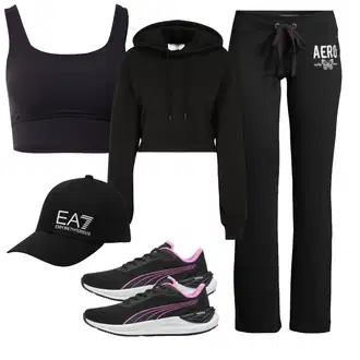 outfit mit Črna Bombažna jopica/Kardigan z okroglim izrezom/Pončo & Kimono Pončo s kapuco/Trachten Jopica/Podložen pleteni jopič/Kardigan iz kašmirja/Kratka jopica "Pomladanski Outfit"