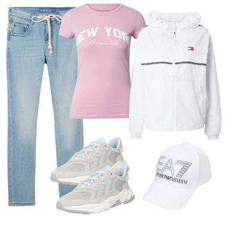 outfit mit Svetlo modra/Modra Hlača velika velikost/Kavbojke Tom Tailor "Pomladanski Outfit"
