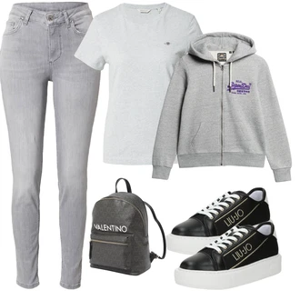 outfit mit Oranžna/Črna/Siva/Bela/Bež Superga Poletne superge/Superge Z Bočno Zadrgo/Ozka Superga/Plato-Sneaker/Superge Nizka/Usnjene superge/Superge Luknjasta Liu Jo "Pomladanski Outfit"