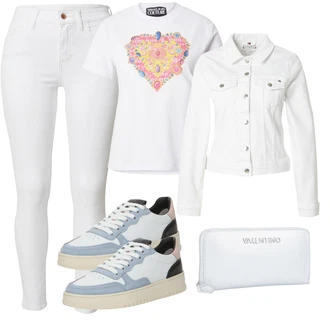 outfit mit Krem/Bela Plašč/Jakna/Bluza velika velikost Tommy Hilfiger "Pomladanski Outfit"