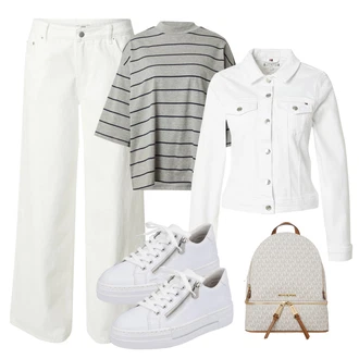 outfit mit Krem/Bela Plašč/Jakna/Bluza velika velikost Tommy Hilfiger "Pomladanski Outfit"