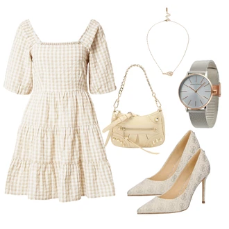 outfit mit Bela/Zlati/Rdeča/Rjava Fine verižica/Ogrlica/Bogato okrašena Ogrlica Lacoste "Pomladanski Outfit"