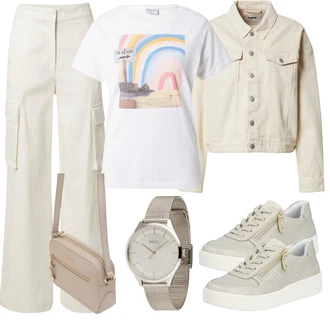 outfit mit Siva/Roza/Zlati/Srebrna/Bež Verižna ura/Orodje za uro/Baterija za uro/Zapestna ura Boss "Pomladanski Outfit"