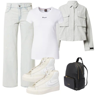 Visok pas outfit mit Ravne Kavbojke G-Star Raw "Pomladanski Outfit"