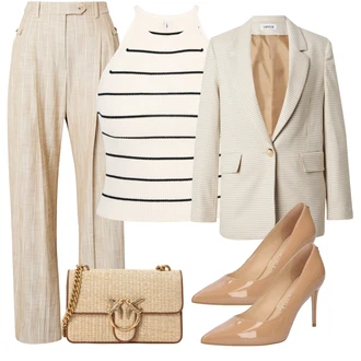 Gube outfit mit Khaki/Bež/Rjava boss black "Pomladanski Outfit"