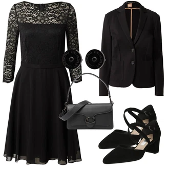 outfit mit Temno siva/Črna/Škrlatna/Siva Kratko/Ušesna sponka Liebeskind Berlin "Pomladanski Outfit"