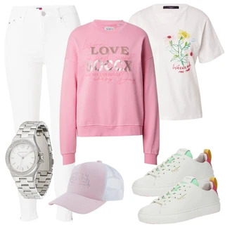 outfit mit Roza Women's Hoodies and Sweatshirts SOCCX "Pomladanski Outfit"