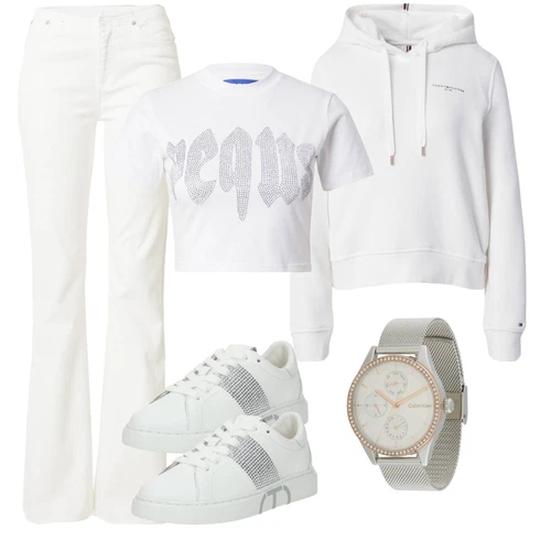 Kavbojke z kombinirajte z Bela/Krem/Khaki Bootcut Kavbojke/Široke Kavbojke/Šiškate Kavbojke Rag & Bone, Siva/Bela/Krem Zimske kardigane/Podloženi pleteni jopiči/Pončo s kapuco/Kratke jopice/Pončo/Bombažne jopice/Trachten Jopice Tommy Hilfiger, Rdeča/Bela/Srebrna Lepe Majice/Kratke majice/Majice s kratkimi rokavi/Kratki topi pequs, twinset, Calvin Klein