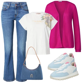 outfit mit Modra/Svetlo Modra Hlača velika velikost ESPRIT "Pomladanski Outfit"