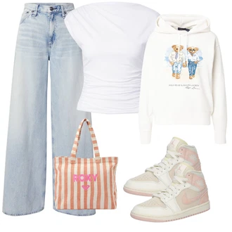 outfit mit Bela/Krem Moški tekaški copati/Moški čevlji/Majica Vrh/Klasična Dolžina/Majica s kratkimi rokavi/Grafična majica/party Majica/Lepa Majica/Kratka majica Abercrombie & Fitch "Pomladanski Outfit"