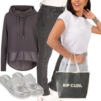 outfit mit Rjava/Roza/Bela/Škrlatna/Zelena/Modra Bluza/Bluzasti Body/Bluza z Vezenino Broderie/Vrh Bluze/Igrača za otroke/Carmen Bluza/Razigrana bluza/Bluza s Kratkimi Rokavi/Bluza brez rokavov/Bluza brez Zapenjanja/Športna Bluza basic feel good "Pomladanski Outfit"