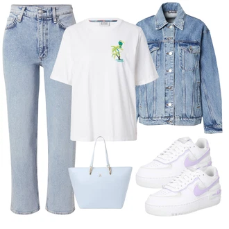 outfit mit Škrlatna Superga Superge Luknjasta/Vintage Superga/Superge Nizka/Plato-Sneaker/Usnjene superge Nike Sportswear "Pomladanski Outfit"