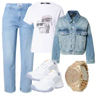 Til outfit mit Svetlo modra/Modra Vintage Jakna/Kratka Denim Jakna/Denim Jakna LTB "Pomladanski Outfit"