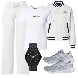 outfit mit Bela/Krem/Temno modra Bomber Jakna/Kolidž Jakna Polo Ralph Lauren "Pomladanski Outfit"