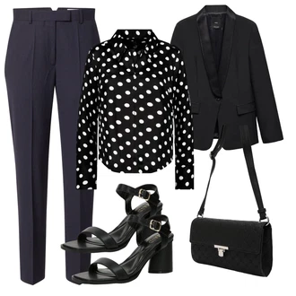 outfit mit Črna/Rjava Sandala z visokim gležnjem/Čevelj s trakom/Sandala s peto/Vintage sandal/Sandal z blok peto/Sandali s Paščkom/Sandala Raid "Pomladanski Outfit"