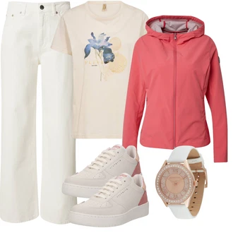 Športno outfit mit Roza/Oranžna/Rdeča Jakna 2v1/Funkcionalna Jakna/Pohodniška Jakna/Jakna s Kapuco/Jakna s Stransko Zadrgo/Merino Jakna/Jadralska Jakna/Športna Jakna/Pomladna Jakna/Trajnostna Jakna/Jakna za tek Colmar "Pomladanski Outfit"Look: Športno