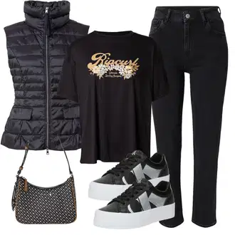 outfit mit Bež/Roza/Črna/Rjava/Modra/Rdeča/Rumena Nogometni Dres/Dres/Baseball Dres/Funkcionalna majica/Majica za trening Rip Curl "Pomladanski Outfit"