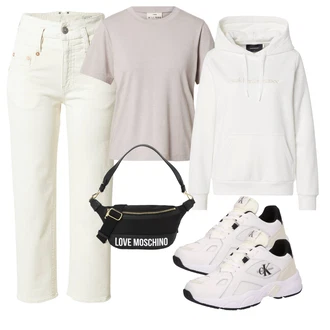Kulotke outfit mit Bež/Khaki/Svetlo zelena/Bela/Oranžna Kavbojke Mom Jean/Girlfriend Kavbojke/Culotte Kavbojke/Capri Kavbojke/Dad Kavbojka/Odrezane Kavbojke/Vintage Kavbojke Herrlicher "Pomladanski Outfit"