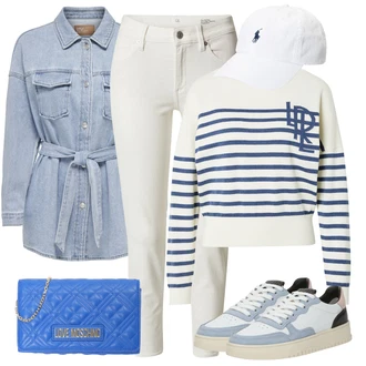 outfit mit Modra/Svetlo modra Superga Superge Nizka/Vintage Superga/Usnjene superge/Ozka Superga/Poletne superge Kennel & Schmenger "Pomladanski Outfit"