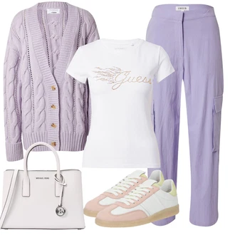outfit mit Škrlatna Zip Off Hlača/Padalska Hlača/Cargo Hlače/Hlača z Razporkom/Cargo trenirke/Nagubane hlače/Hlače iz muslina/Baggy Hlače/Hlača iz Blaga/Tesarska hlača Edited "Pomladanski Outfit"