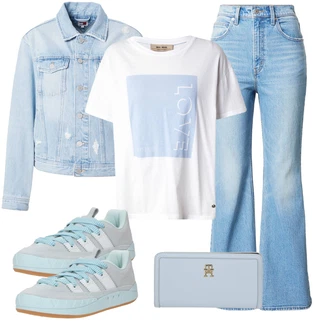 outfit mit Svetlo modra Pisemska torbica/Denarnica/Billfold Tommy Hilfiger "Pomladanski Outfit"