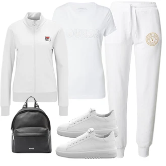 outfit mit Bela/Siva/Krem Superga Usnjene superge/Plato-Sneaker/Superge Nizka/Ozka Superga Kennel & Schmenger "Pomladanski Outfit"