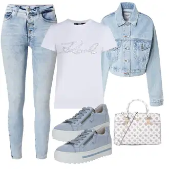Til outfit mit Svetlo modra/Modra Denim Jakna/Crop Jakna/Kratka Jakna/Kratka Denim Jakna/Vintage Jakna Abercrombie & Fitch "Pomladanski Outfit"