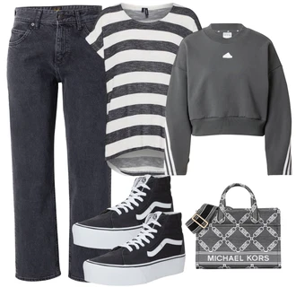 outfit mit Črna Platnena Superga/Skate Obutev Vans "Pomladanski Outfit"