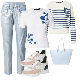 outfit mit Svetlo Modra/Modra Dad Kavbojka/Boyfriend Kavbojke/Moška Usnjena Jakna/Odrezane Kavbojke/Girlfriend Kavbojke/Cargo kavbojke/Kavbojke na Poteg/Moška majica/Formalna Srajca/Usnjena Moška Jakna/Zožene Kavbojke/Vintage kavbojke "Pomladanski Outfit"