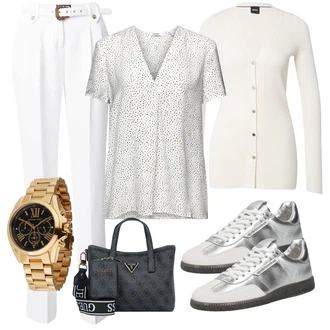 outfit mit Siva/Srebrna Superga Usnjene superge/Ozka Superga/Vintage Superga/Superge Nizka Kennel & Schmenger "Pomladanski Outfit"