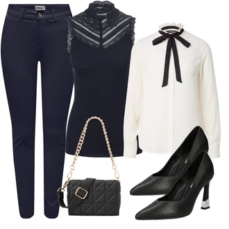 outfit mit Črna/Bež/Roza Torbica za mobilni telefon/Billfold/Torba za čez ramo/Napihnjena torba/Torbica za čez ramo/Mini torbica/Satchel torba Rosemunde "Pomladanski Outfit"