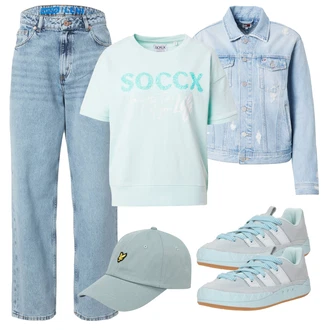 outfit mit Svetlo modra Pokrivalo/Klobuček Lyle & Scott "Pomladanski Outfit"
