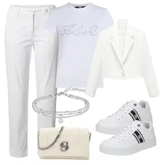 outfit mit Bela/Temno modra/Krem Teddy Superga/Ozka Superga/Superge Luknjasta/Usnjene superge/Superge Nizka Tommy Hilfiger "Pomladanski Outfit"