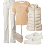 Bela Bootcut Kavbojke outfiti za dame image